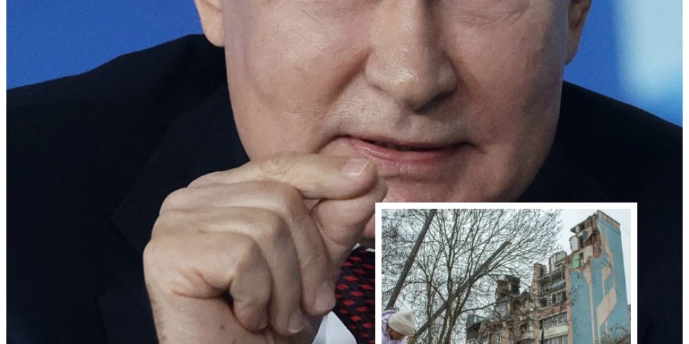 2022. gada 24. februārī plkst. 4.30 pēc Latvijas laika Krievijas diktators Vladimirs Putins sāka asiņaino invāziju Ukrainā (foto: Scanpix / IMAGO / SNA / EPA; kolāža: jauns.lv)