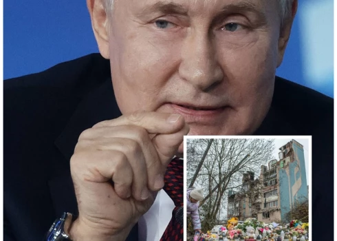 2022. gada 24. februārī plkst. 4.30 pēc Latvijas laika Krievijas diktators Vladimirs Putins sāka asiņaino invāziju Ukrainā (foto: Scanpix / IMAGO / SNA / EPA; kolāža: jauns.lv)