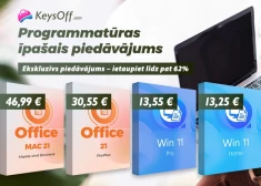 Gatavojieties Keysoff Software īpašajam piedāvājumam: izmantojiet labākās cenas uz mūžu Office un oriģinālo WinOS par tikai 13,55 €!