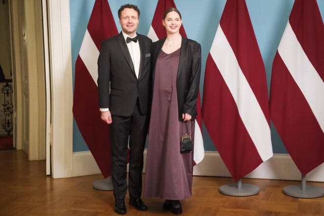 Dzintars un Emīlija pērn 18. novembrī pieņemšanā pie Valsts prezidenta.