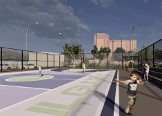 ФОТО: в Ильгюциемсе появится бесплатная спортплощадка с освещением и современным покрытием