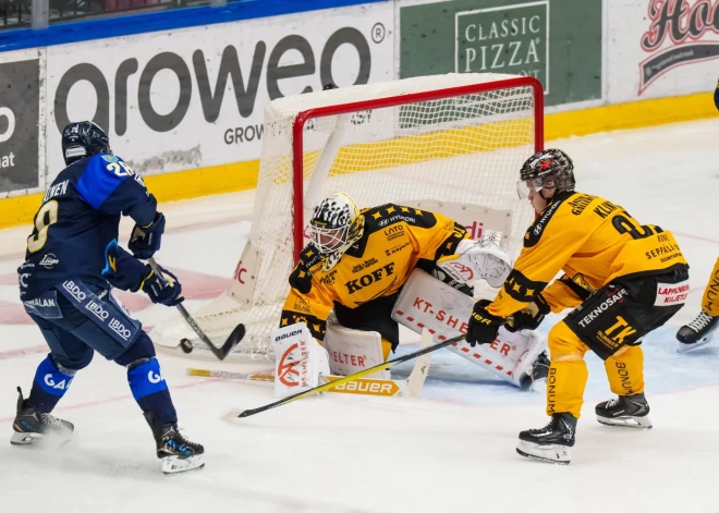 Gustavs Dāvis Grigals pārliecinoši sargā "SaiPa" vārtus, vicelīdere uzvar Somijas čempionāta spēlē