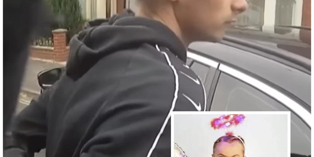 Deivids Skrebs aresta brīdī un viņa noslepkavotā Lilija Valutīte (ekrānuzņēmumi no video; kolāža: jauns.lv)