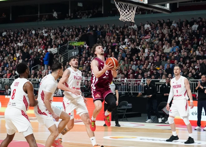 Latvijas vīriešu basketbola izlases 2027. gada Pasaules kausa dramatiskā kvalifikācijas spēle pret Poliju.