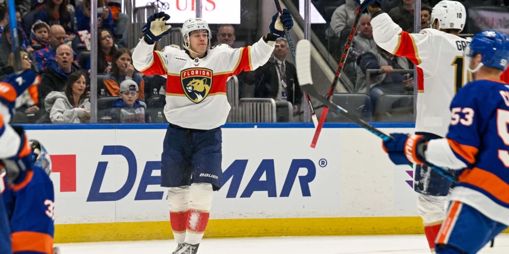 Vilmanis gūst vārtus "Panthers" zaudējumā.