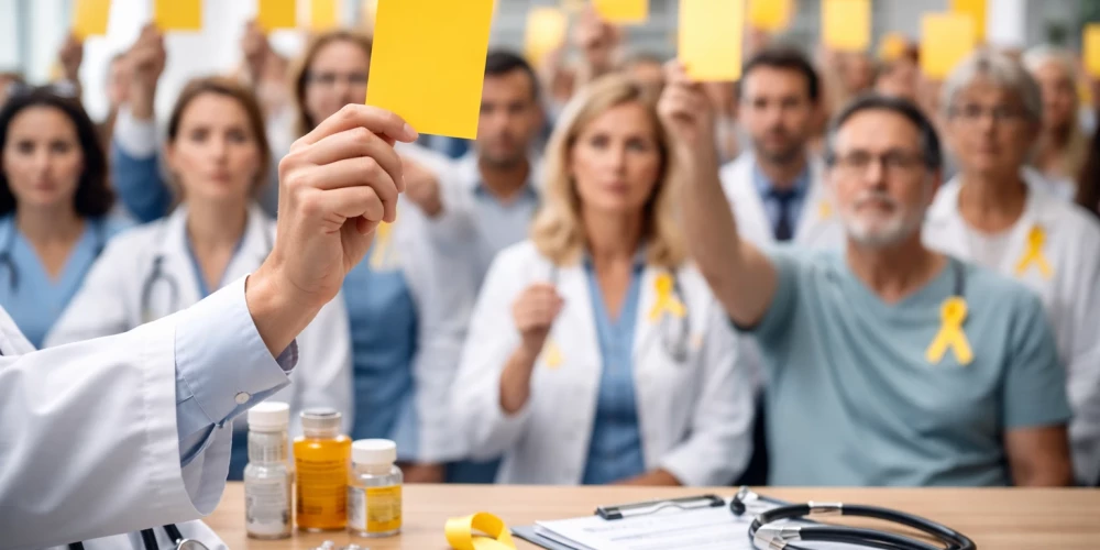 Работников системы здравоохранения и всех причастных 5 марта в 11.00 призывают соблюсти минуту молчания и поднять желтую карточку.