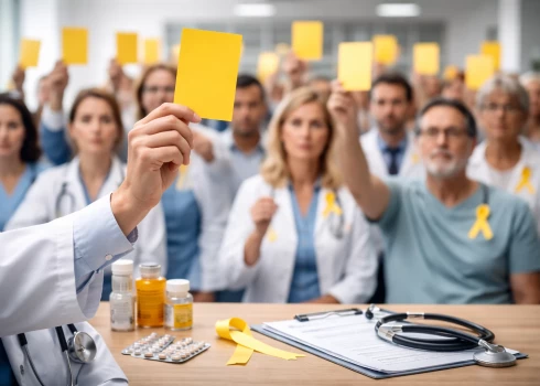 Работников системы здравоохранения и всех причастных 5 марта в 11.00 призывают соблюсти минуту молчания и поднять желтую карточку.