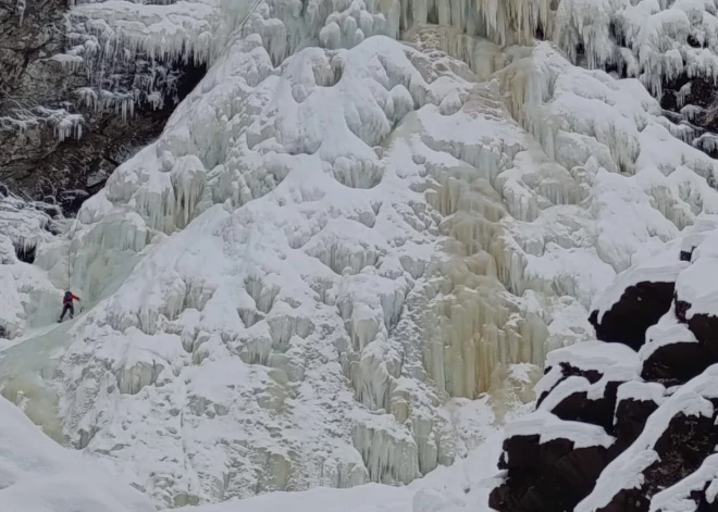 Latvijas alpīnisti pārvar sarežģītus leduskritumu maršrutus Norvēģijā