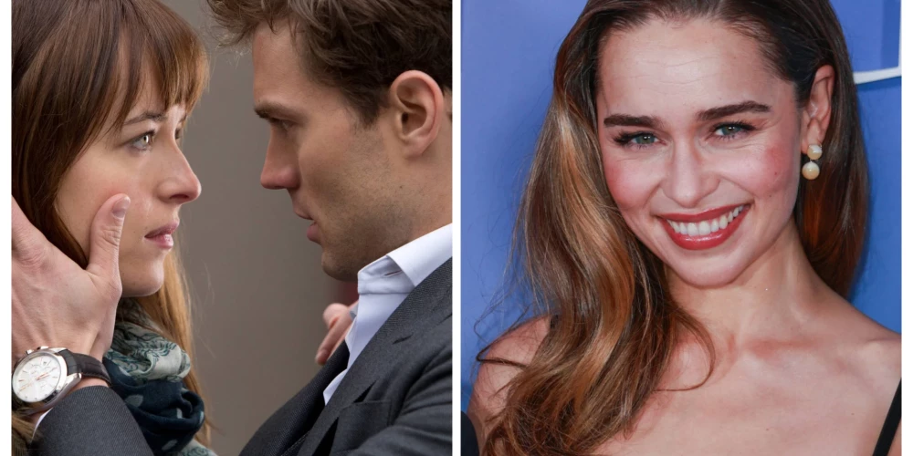 Dakota Džonsone un Džeimijs Dornans franšīzē “Greja piecdesmit nokrāsas” un “Troņu spēles” zvaigzne Emīlija Klārka.