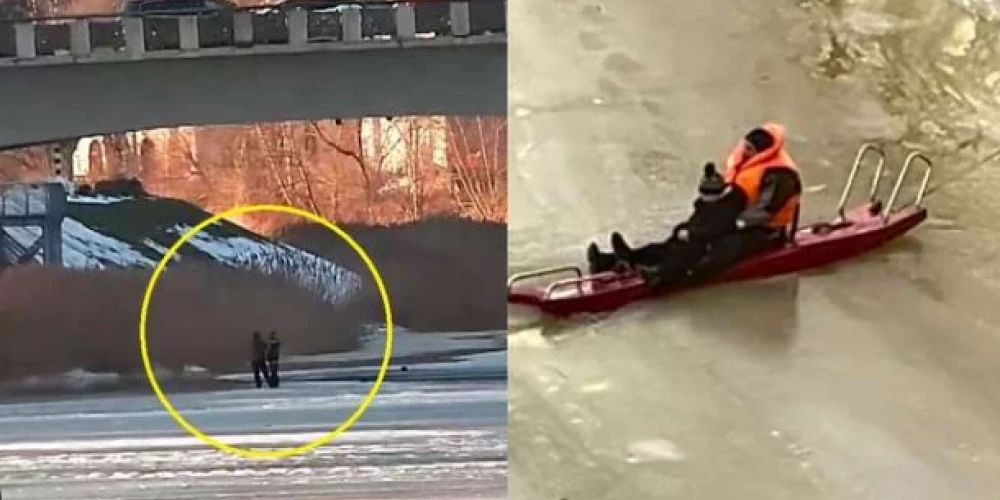 Jelgavā bērni paliek starp ledu un atklātu ūdeni.