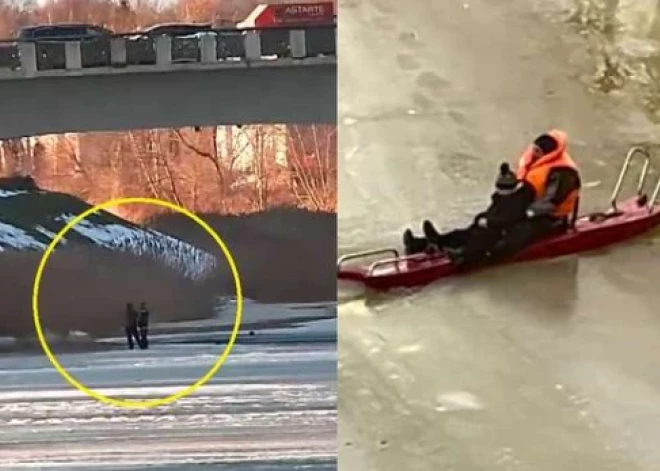 Sekundes līdz traģēdijai: Jelgavā no Lielupes ledus izglābj divus pārgalvīgus zēnus