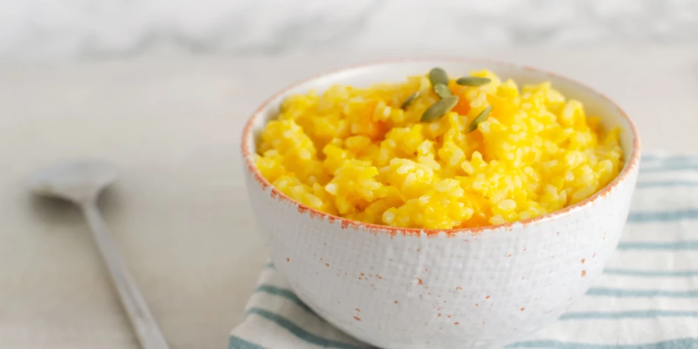 Gards un maigs ķirbja risoto.