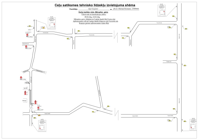 Ceļu satiksmes līdzekļu izvietojuma shēma.