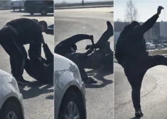 Vīri attiecības sākuši kārtot turpat ceļa vidū.