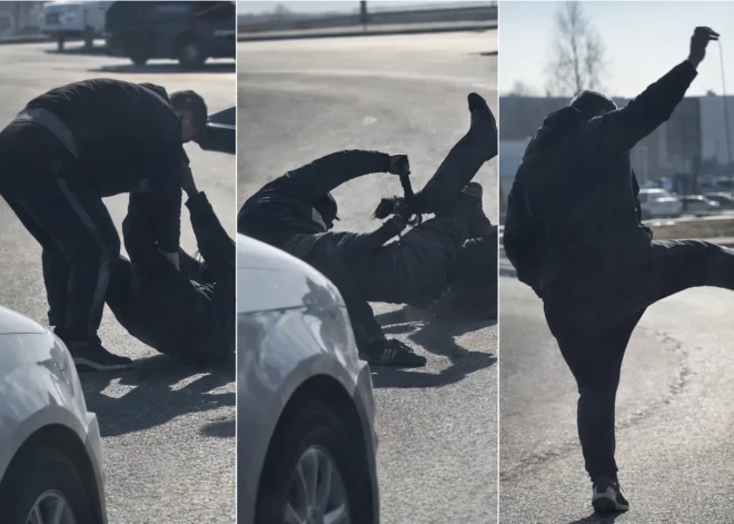 ВИДЕО: водители устроили разборку прямо на перекрестке в Риге