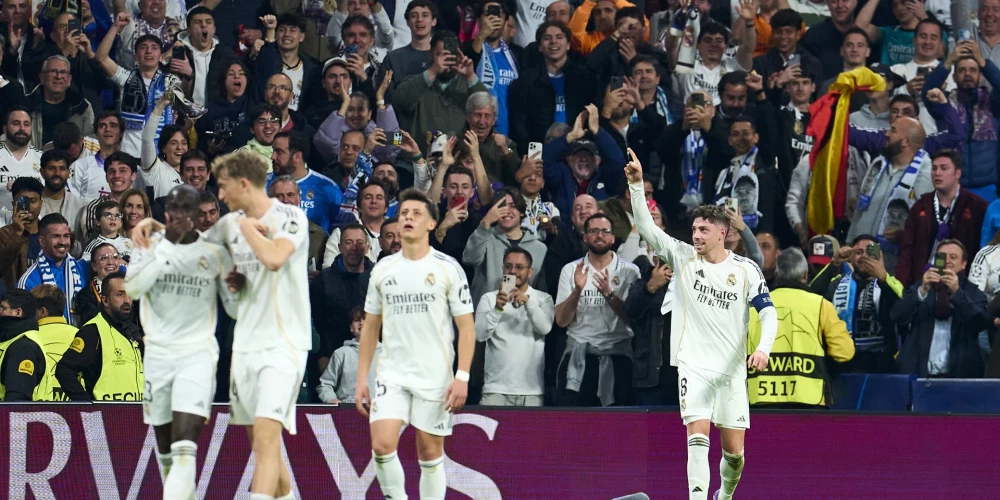 "Real" pārspēj Mančestras "City" UEFA Čempionu līgas astotdaļfināla pirmajā spēlē.