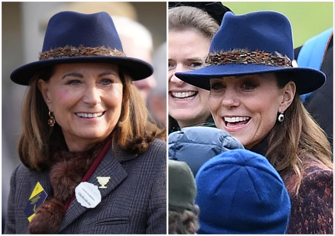 Kerola Midltone 2026. gada 11. martā un princese Ketrīna 2020. gada Ziemassvētkos.