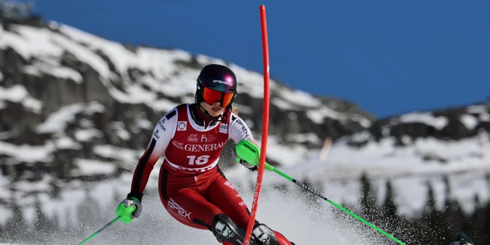 Ģērmane Pasaules kausa sacensībās slalomā kvalificējas otrajam braucienam.