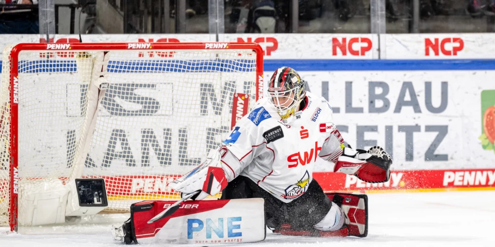 Kristers Gudļevskis atvairīja 15 no 16 pretinieku metieniem