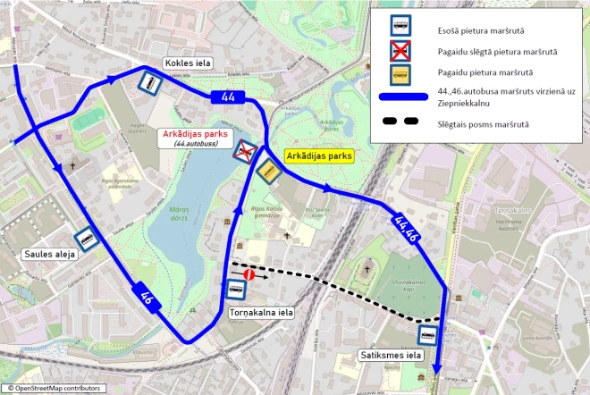 План объезда автобусов №44 и 46.