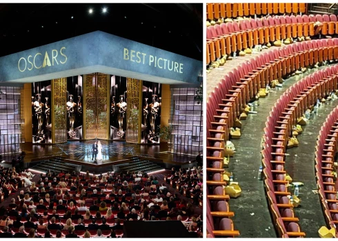 “Oskara” ceremonijas vakars 2026. gada 15. martā un mirklis pēc.