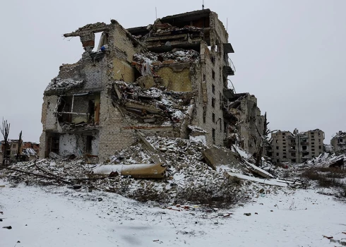 Krievu iebrucēju izpostītā Marinka.