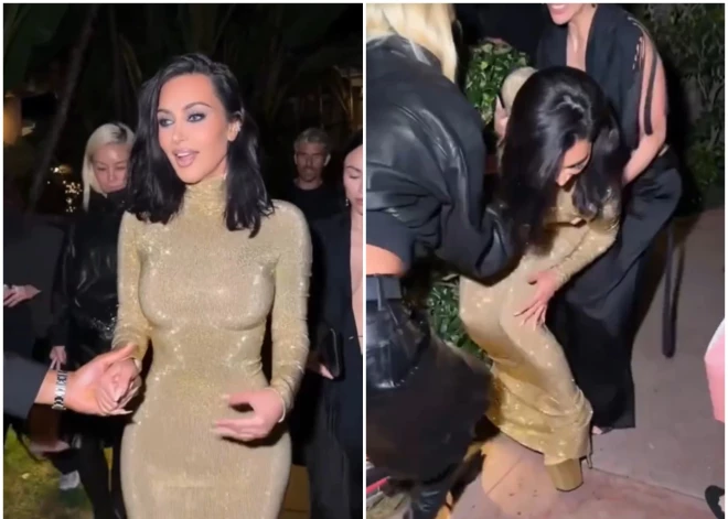 VIDEO: Kima Kardašjana piedzīvo neveiklu misēkli – realitātes šovu zvaigzne iegāžas krūmos