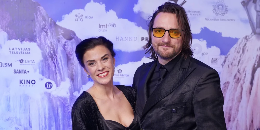 Liene Sebre un Ģirts Liuziniks "Lielā Kristapa" apbalvošanas ceremonijā.