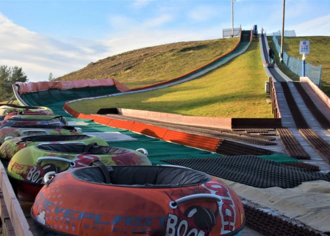 Slēgs Jēkabpils Mežaparka kameršļūkšanas trasi