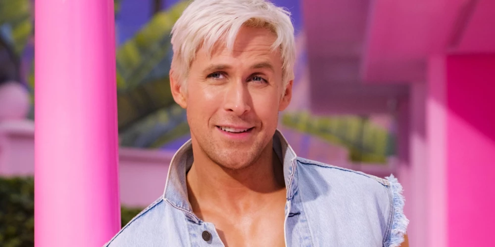 Raiens Goslings kā Kens filmā “Bārbija” (2023).