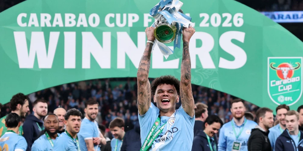 “Manchester City” pārspēj “Arsenal” un izcīna Anglijas Līgas kausu.