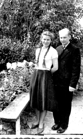 1958. gads. Mirjama kopā ar vīru Emīlu. 