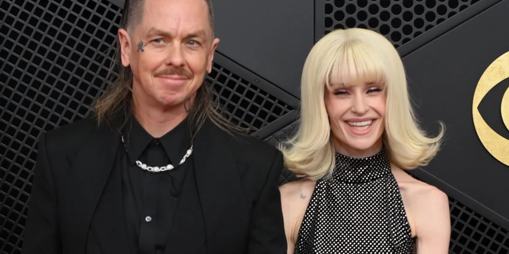 Kellija Osborna un Sids Vilsons “Grammy” balvu vakarā 2026. gada 1. februārī.