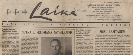 Laikraksta “Laiks” pirmais numurs 1949. gada 8. novembrī.