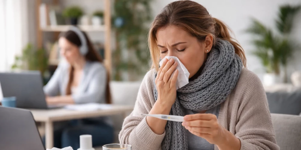 После пандемии жители Латвии все чаще остаются дома, когда заболевают.