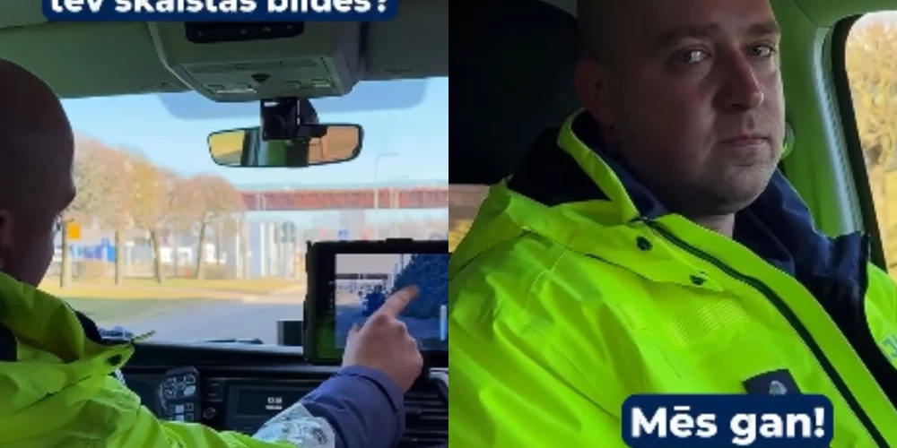 Ekrānuzņēmumi no Valsts policijas video