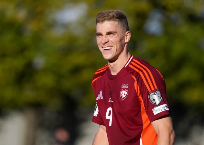 Gutkovskis atnes Latvijai uzvaru Gibraltārā pirmajā pārspēlē par vietu UEFA Nāciju līgas trešajā divīzijā