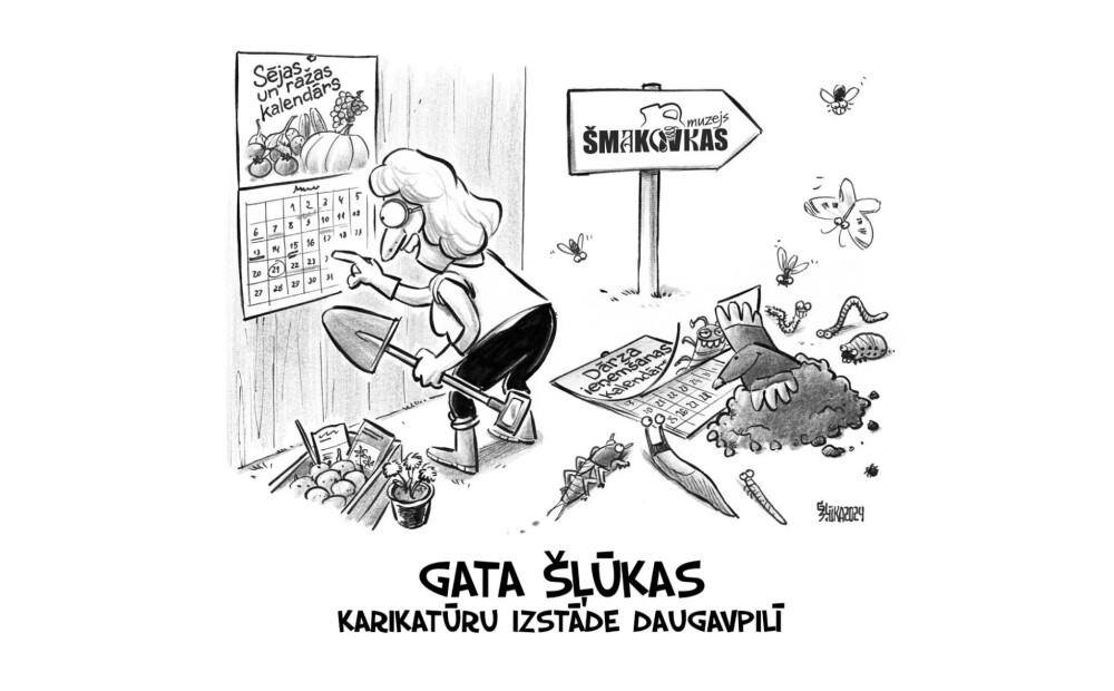 Daugavpilī būs skatāmas Gata Šļūkas karikatūras