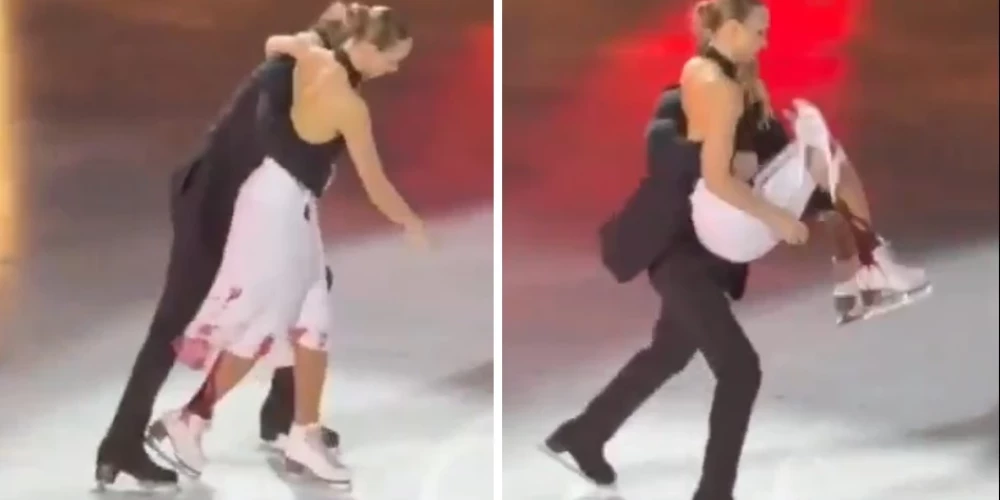 Фигурист Кацалапов ранил жену коньком прямо на выступлении.