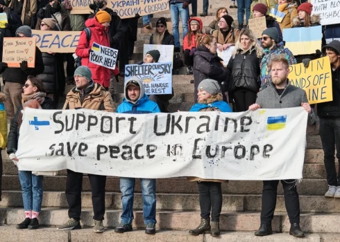 Митинг в поддержку Украины в Хельсинки.