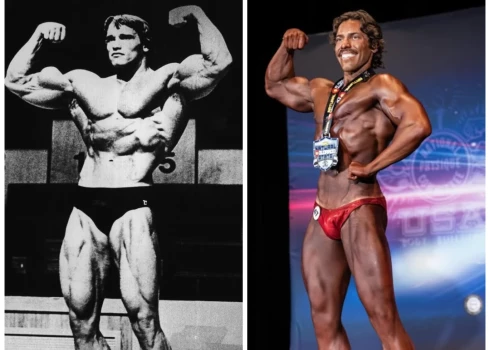 Arnolds Švarcenegers un viņa dēls Džozefs Baena (foto: Vidapress / Camera Press / ekrānuzņēmums no "Instagram"; kolāža: jauns.lv)