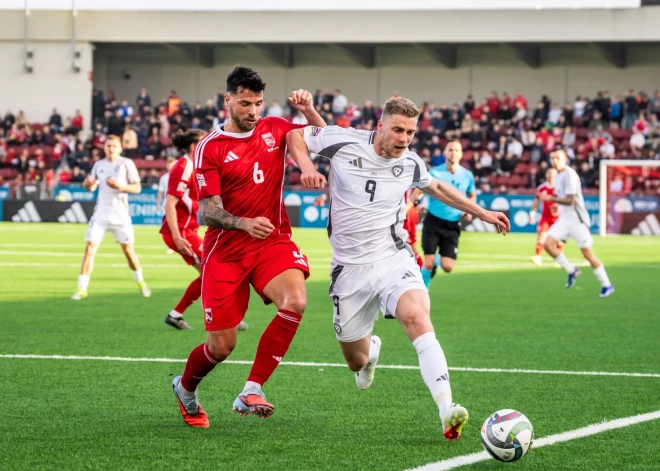 Latvijas futbolistiem izšķirošā spēle par vietas saglabāšanu UEFA Nāciju līgas trešajā divīzijā