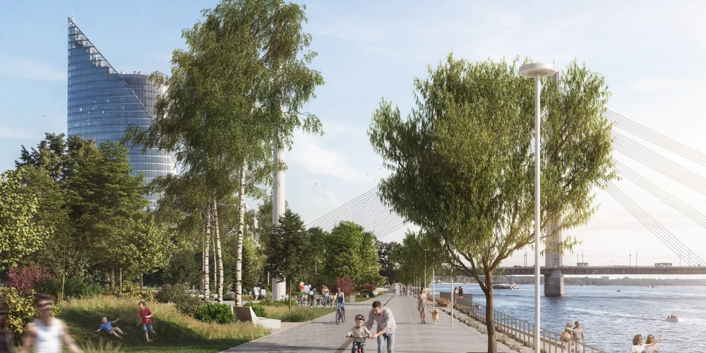 AB дамбу в ближайшие годы планируют превратить в одно из самых заметных общественных пространств на берегу Даугавы.