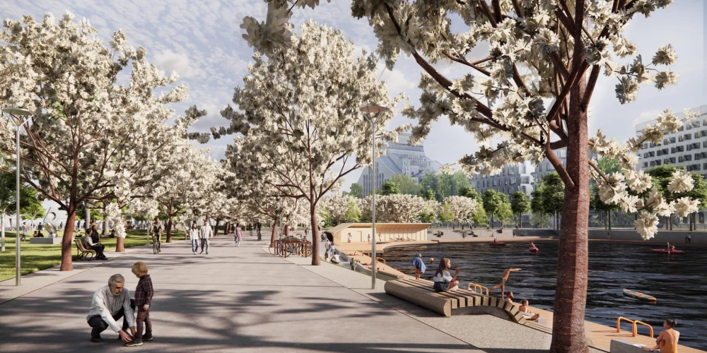 AB дамбу в ближайшие годы планируют превратить в одно из самых заметных общественных пространств на берегу Даугавы.