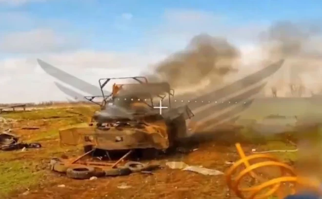 "Skala" bruņutehnikas atliekas netālu no Pokrovskas.