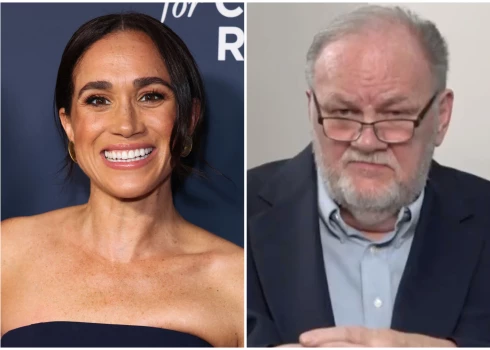 Megana Mārkla un viņas tēvs Tomass Mārkls.