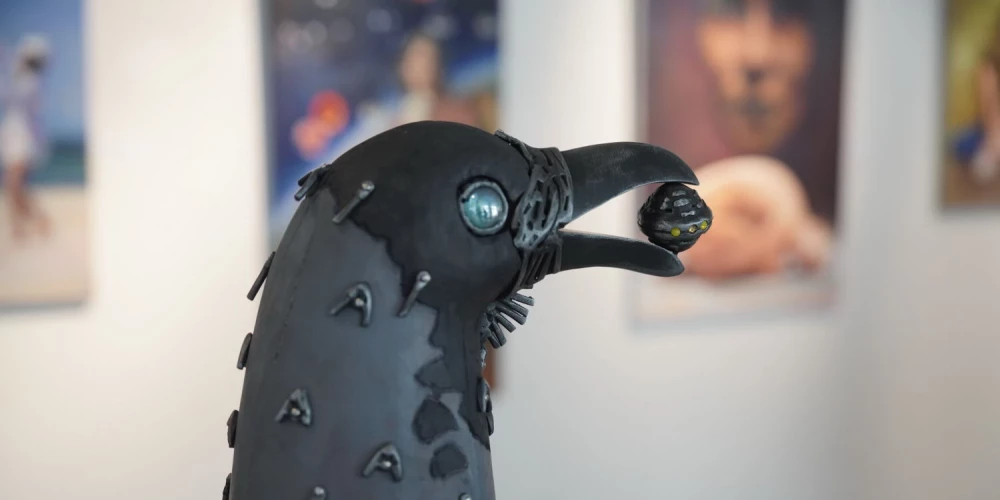 Izstādes "Putni" atklāšana Berga bazārā.