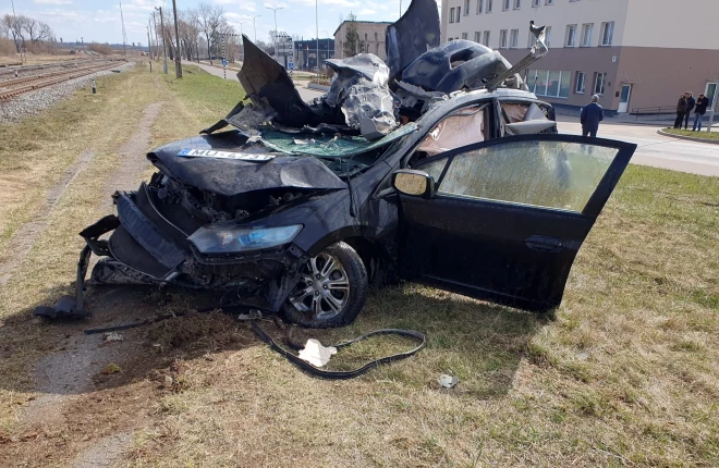 Жесткая авария в Даугавпилсе.