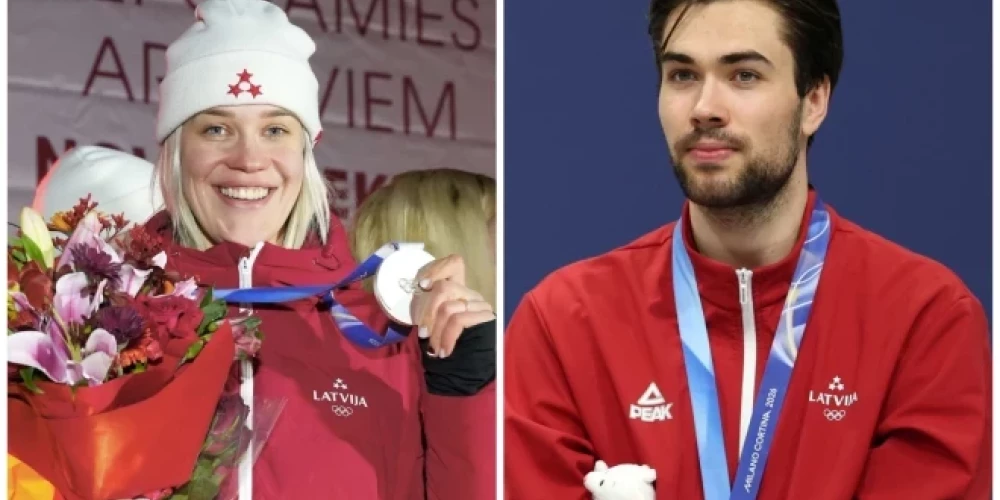 Pastmarku veidošanas procesā piedalījušies paši medaļnieki - Elīna Ieva Bota un Roberts Krūzbergs.