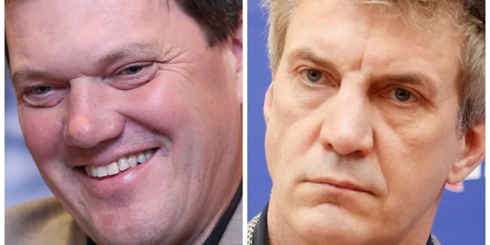 Armands Puče un Sandis Ozoliņš (foto: Evija Trifanova / Zane Bitere / LETA; kolāža: jauns.lv)